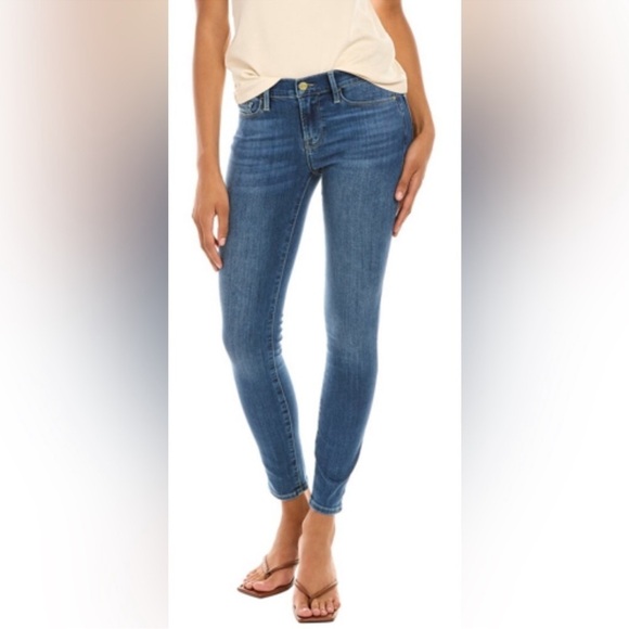 ⭐️ SLASH SUMMER SALE! ⭐️ EUC Frame Lupine Le Skinny de Jeanne Blue Jeans Size 28 - Picture 2 of 15